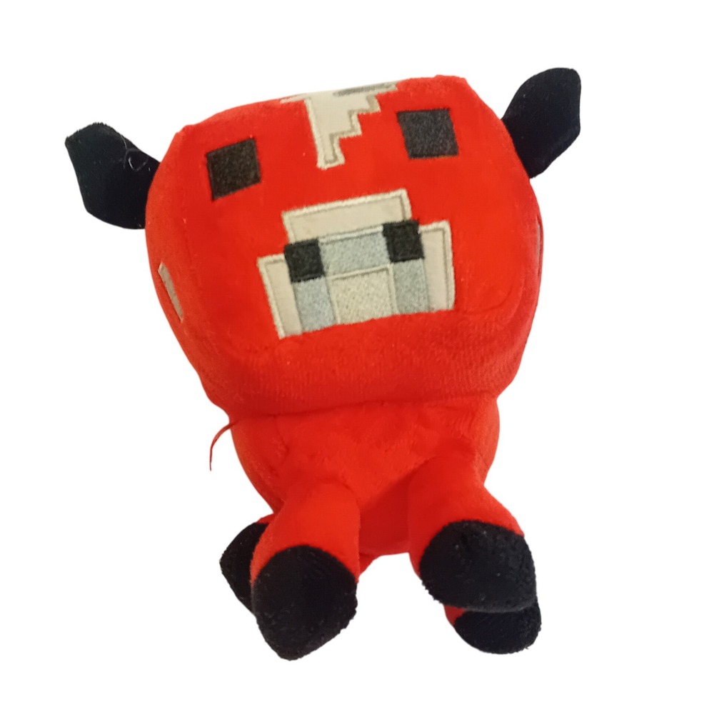 2014‎ Minecraft Red Mooshroom Cow Plushie Stuffed Animal Toy Mojang Gaming READ